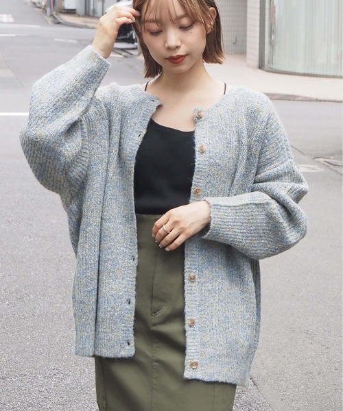 tiptop（ティップトップ）の「前後2wayニットカーディガン（カーディガン/ボレロ・レディース・アイボリー/グレイッシュベージュ/パープル/ブルー/ダークブルー/A/B/C/ライトベージュ/キナリ/グレー/グリーン系その他/ブルー系その他/グリーン/ピンク/ライトグレー・FREE）」の19枚目の写真