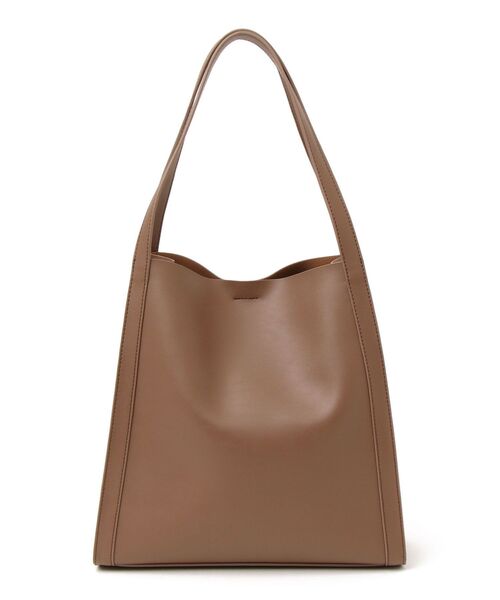 SHIPS（シップス）の「フェイクレザーサイドポケットデザインバッグ◇（トートバッグ・レディース・ライトグレー/ブラック/ダークブラウン/ピンク・ONE SIZE）」の7枚目の写真