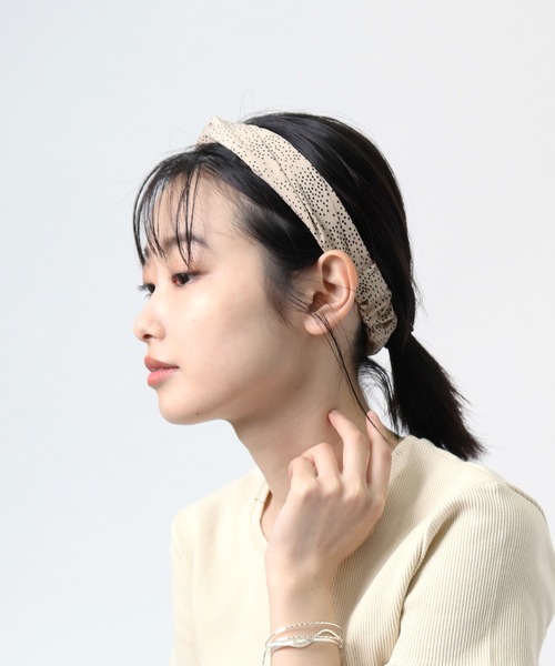 salle de bal（サルデバル）の「ドットターバン　･･ SPI（ヘアバンド・レディース・オレンジ/アイボリー/ブラック・FREE）」の5枚目の写真