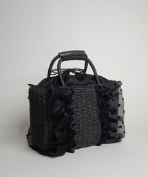 CURI BISCUI（キュリ　ビスキュイ）の「【CURIBISCUI】ドット フリル カゴバッグ（かごバッグ）」