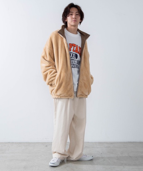 WEGO(ウィゴー)の「WEGO/リバーシブルコーデュロイボアブルゾン(ブルゾン・メンズ・ブラウン/アイボリー・MEDIUM/LARGE)」の8枚目の写真