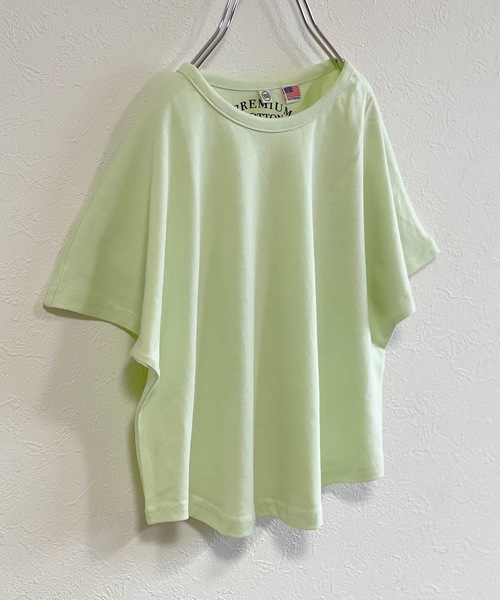 Life Support Products（ライフサポートプロダクツ）の「【コットンUSA】ドルマンTシャツ（80～160cm）（Tシャツ/カットソー・キッズ・ホワイト/ライトブルー/レッド/ミント/チャコール/ターコイズブルー/イエロー・90/100/110/120/80/130/95/140/150/160）」の4枚目の写真