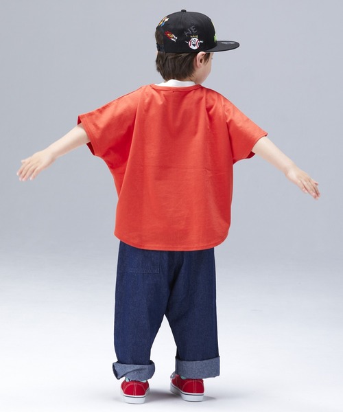 Life Support Products（ライフサポートプロダクツ）の「【コットンUSA】ドルマンTシャツ（80～160cm）（Tシャツ/カットソー・キッズ・ホワイト/ライトブルー/レッド/ミント/チャコール/ターコイズブルー/イエロー・90/100/110/120/80/130/95/140/150/160）」の9枚目の写真