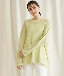 バックロゴメッシュニット