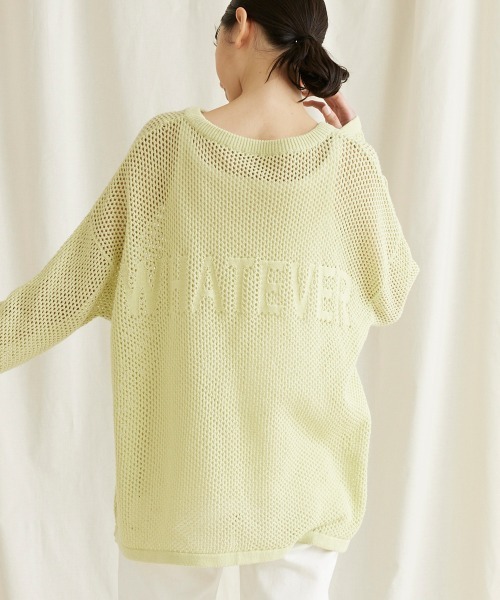 LIPSTAR（リップスター）の「バックロゴメッシュニット（ニット/セーター・レディース・ベージュ/グリーン/ブラック・M）」の7枚目の写真