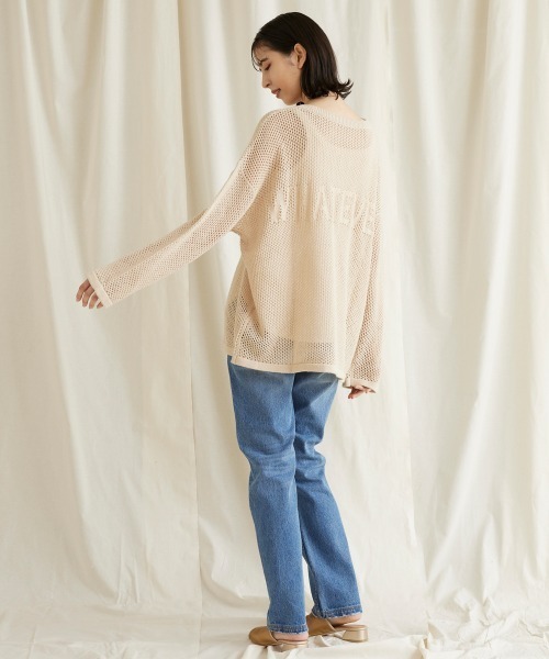 LIPSTAR（リップスター）の「バックロゴメッシュニット（ニット/セーター・レディース・ベージュ/グリーン/ブラック・M）」の12枚目の写真