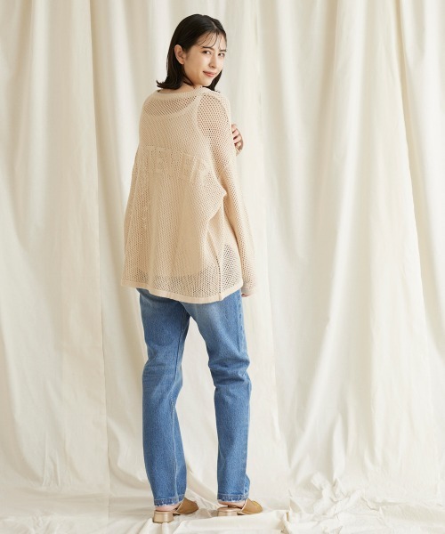 LIPSTAR（リップスター）の「バックロゴメッシュニット（ニット/セーター・レディース・ベージュ/グリーン/ブラック・M）」の15枚目の写真