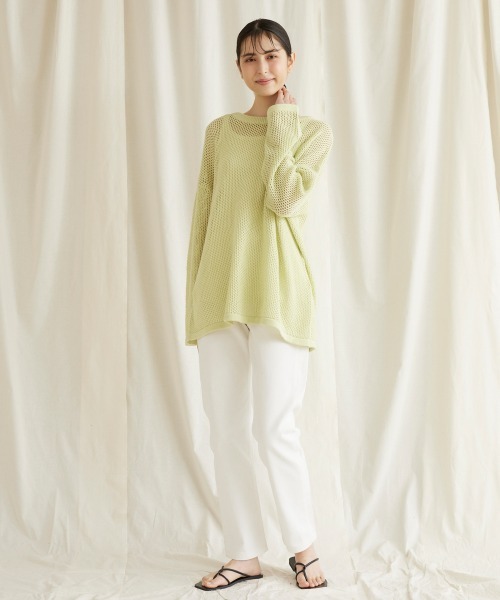 LIPSTAR（リップスター）の「バックロゴメッシュニット（ニット/セーター・レディース・ベージュ/グリーン/ブラック・M）」の16枚目の写真