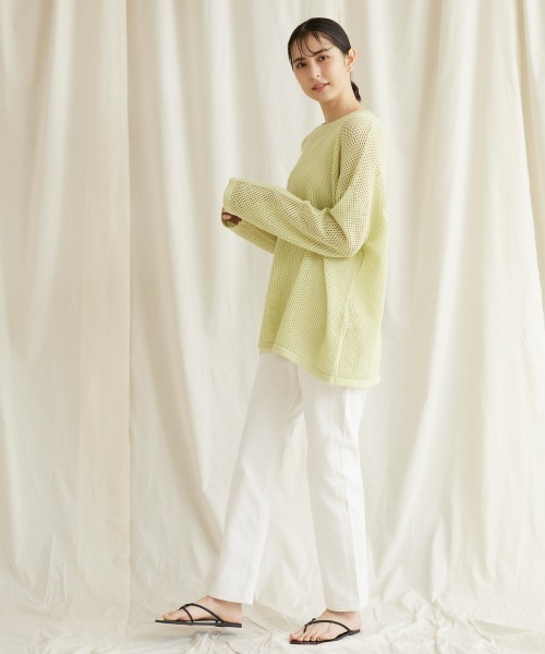 LIPSTAR（リップスター）の「バックロゴメッシュニット（ニット/セーター・レディース・ベージュ/グリーン/ブラック・M）」の17枚目の写真