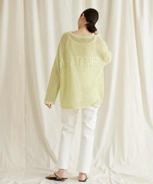 LIPSTAR（リップスター）の「バックロゴメッシュニット（ニット/セーター・レディース・ベージュ/グリーン/ブラック・M）」の18枚目の写真