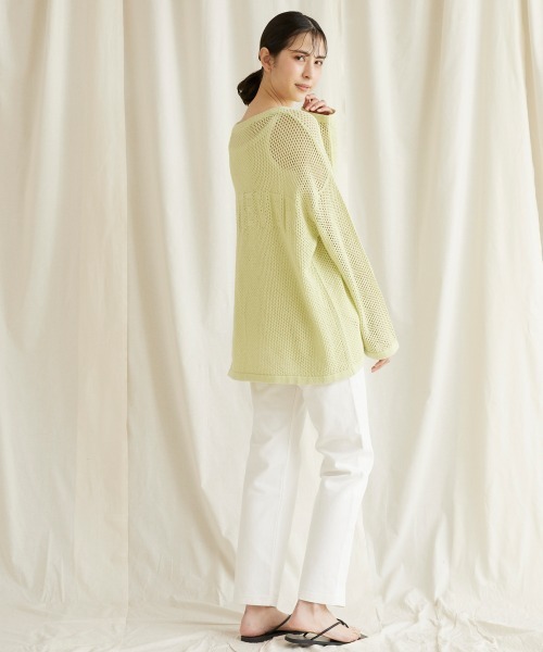 LIPSTAR（リップスター）の「バックロゴメッシュニット（ニット/セーター・レディース・ベージュ/グリーン/ブラック・M）」の19枚目の写真