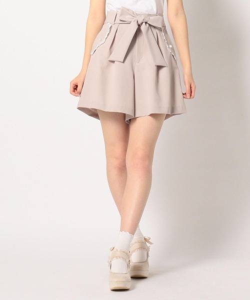 LODISPOTTO（ロディスポット）の「ミルキーパールフレアキュロット（その他パンツ・レディース・ピンク/ブラック・MEDIUM）」の2枚目の写真