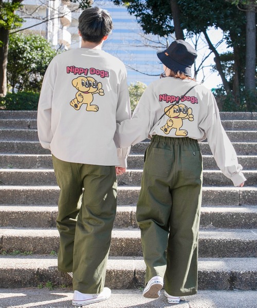 PairPair(ペアペア)の「【minagiコラボ】バックプリントBIGロンT(ユニセックス)(Tシャツ/カットソー・メンズ・オフホワイト/スミクロ/グレイッシュベージュ・FREE)」の21枚目の写真