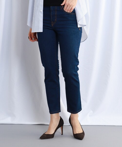 JET（ジェット）の「◆【マシンウォッシャブル】イージーテーパードデニムパンツ（デニムパンツ・レディース・ホワイト/ライトブルー/ダークネイビー・00/02/04/06/90/80）」の3枚目の写真