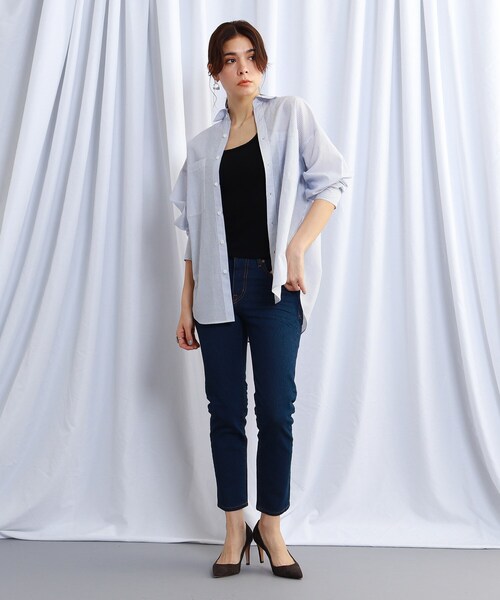 JET（ジェット）の「◆【マシンウォッシャブル】イージーテーパードデニムパンツ（デニムパンツ・レディース・ホワイト/ライトブルー/ダークネイビー・00/02/04/06/90/80）」の8枚目の写真