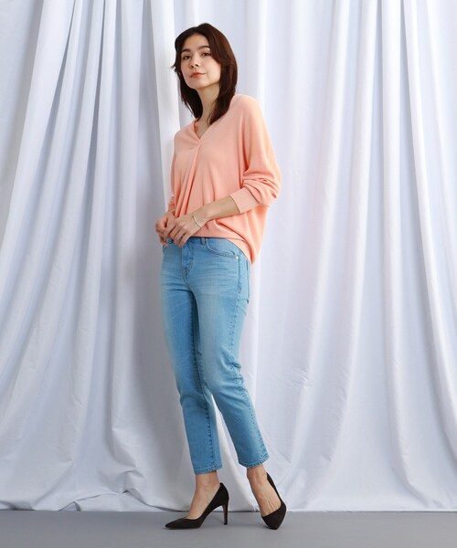 JET（ジェット）の「◆【マシンウォッシャブル】イージーテーパードデニムパンツ（デニムパンツ・レディース・ホワイト/ライトブルー/ダークネイビー・00/02/04/06/90/80）」の6枚目の写真