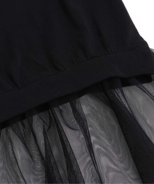 Otonato（オトナト）の「裾チュールTシャツワンピース【親子でおそろいリンクコーデ】（ワンピース・キッズ・オフホワイト/ブラック・130/120/110/90/100/140）」の8枚目の写真