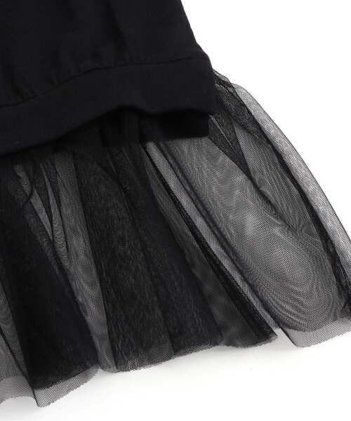 Otonato（オトナト）の「裾チュールTシャツワンピース【親子でおそろいリンクコーデ】（ワンピース・キッズ・オフホワイト/ブラック・130/120/110/90/100/140）」の10枚目の写真