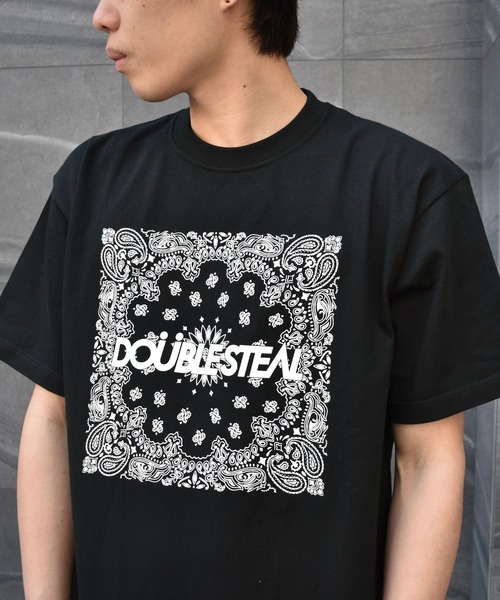 DOUBLE STEAL（ダブルスティール）の「BIG Paisley ヘビーウェイトTシャツ（Tシャツ/カットソー・メンズ・アーミー/ホワイト/トップグレー/ブラック・MEDIUM/XX-LARGE/X-LARGE/LARGE）」の3枚目の写真