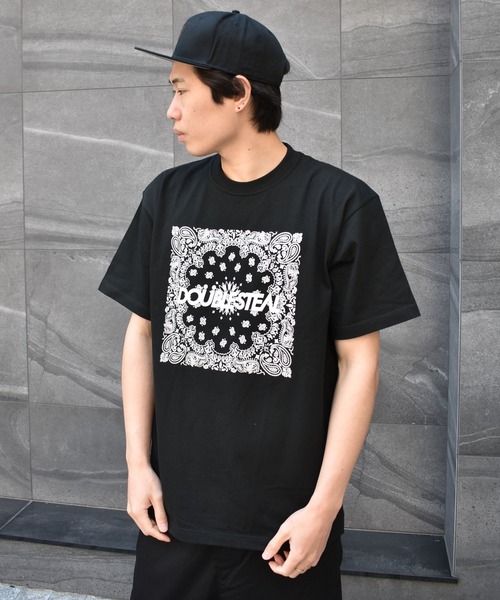 DOUBLE STEAL（ダブルスティール）の「BIG Paisley ヘビーウェイトTシャツ（Tシャツ/カットソー・メンズ・アーミー/ホワイト/トップグレー/ブラック・MEDIUM/XX-LARGE/X-LARGE/LARGE）」の9枚目の写真