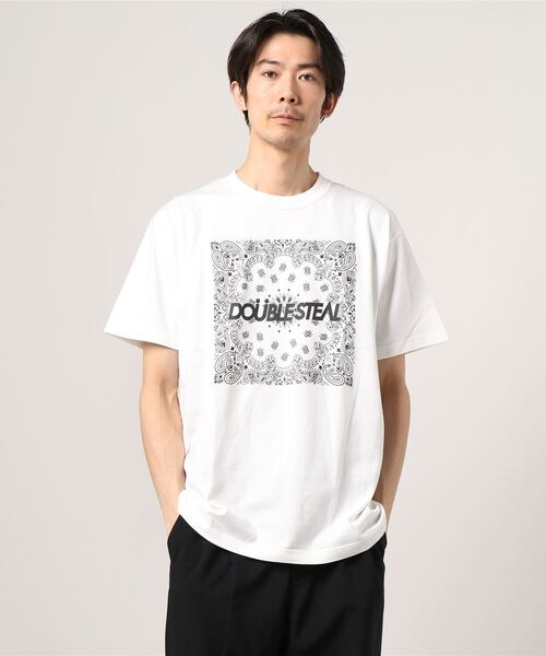 DOUBLE STEAL（ダブルスティール）の「BIG Paisley ヘビーウェイトTシャツ（Tシャツ/カットソー・メンズ・アーミー/ホワイト/トップグレー/ブラック・MEDIUM/XX-LARGE/X-LARGE/LARGE）」の18枚目の写真