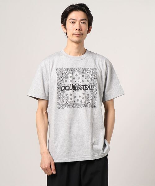 DOUBLE STEAL（ダブルスティール）の「BIG Paisley ヘビーウェイトTシャツ（Tシャツ/カットソー・メンズ・アーミー/ホワイト/トップグレー/ブラック・MEDIUM/XX-LARGE/X-LARGE/LARGE）」の21枚目の写真