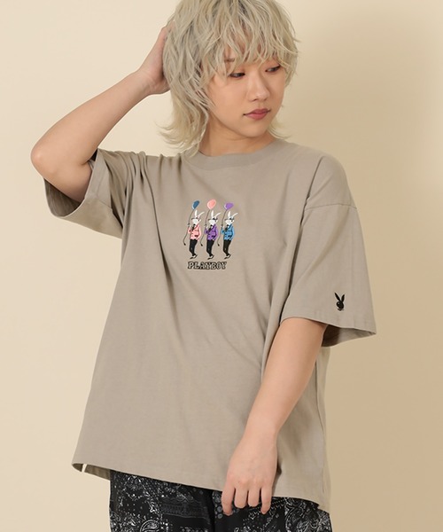 PLAYBOY(プレイボーイ)の「【PLAYBOY/プレイボーイ】刺繍半袖Tシャツ/フロント風船刺繍半袖Tシャツ(Tシャツ/カットソー・メンズ・ブラック系その他/グリーン/ベージュ/ホワイト/ホワイト系その他/ブラック・M/L)」の20枚目の写真