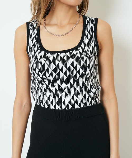 SPIRALGIRL（スパイラルガール）の「ジャガードニットセットアップ（ワンピース・レディース・ブラック/グリーン・FREE）」の10枚目の写真