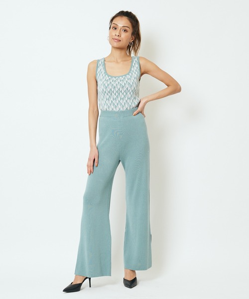 SPIRALGIRL（スパイラルガール）の「ジャガードニットセットアップ（ワンピース・レディース・ブラック/グリーン・FREE）」の7枚目の写真