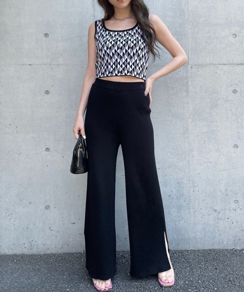 SPIRALGIRL（スパイラルガール）の「ジャガードニットセットアップ（ワンピース・レディース・ブラック/グリーン・FREE）」の18枚目の写真