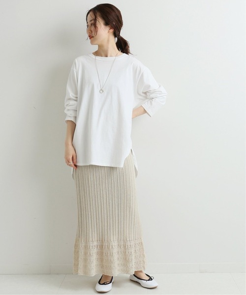 IENA（イエナ）の「ラウンドテールプルオーバー◆（Tシャツ/カットソー・レディース・ホワイト/ブラック系その他/ダークブルー・FREE）」の16枚目の写真