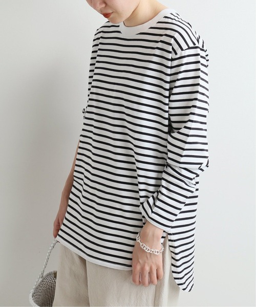 IENA（イエナ）の「ラウンドテールプルオーバー◆（Tシャツ/カットソー・レディース・ホワイト/ブラック系その他/ダークブルー・FREE）」の22枚目の写真