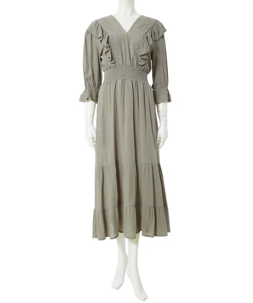 fifth（フィフス）の「楊柳フリルワンピース（ワンピース・レディース・ブラウン/カーキ・MEDIUM）」の9枚目の写真