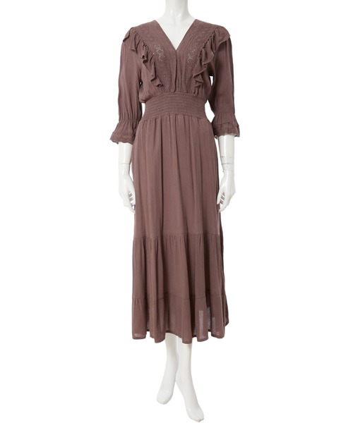 fifth（フィフス）の「楊柳フリルワンピース（ワンピース・レディース・ブラウン/カーキ・MEDIUM）」の5枚目の写真