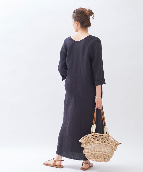 plage（プラージュ）の「Vintage back V ドレス◆（ドレス・レディース・ベージュ/ネイビー・38/36）」の5枚目の写真