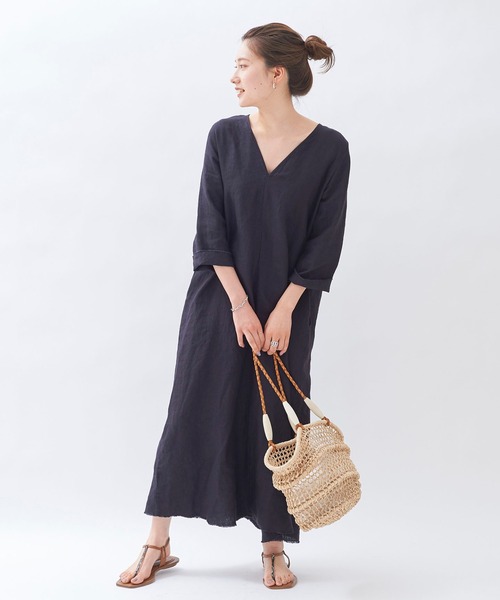 plage（プラージュ）の「Vintage back V ドレス◆（ドレス・レディース・ベージュ/ネイビー・38/36）」の21枚目の写真