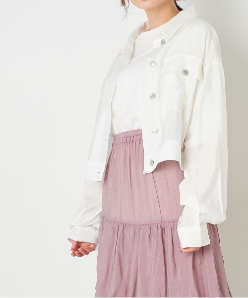 OLIVE des OLIVE（オリーブデオリーブ）の「シアーGジャン（その他アウター・レディース・オフホワイト/ベージュ系その他・FREE）」の3枚目の写真