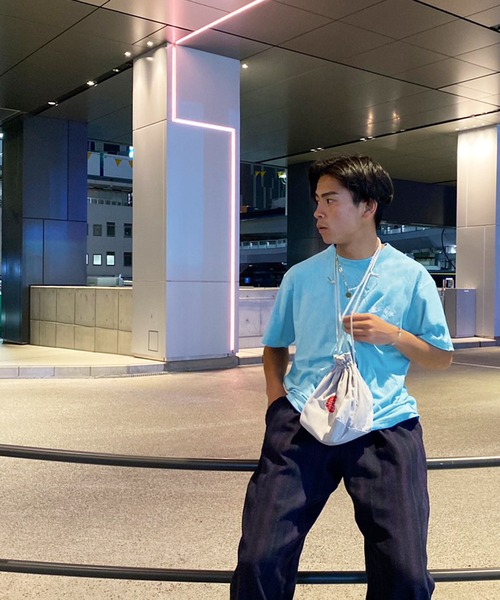 anown(アノン)の「中華風バックプリント ワンポイント刺繍 オーバーサイズシルエット半袖カットソー【ファッションインフルエンサー katsuya×anown 限定コラボ】(Tシャツ/カットソー・メンズ・ホワイト/ライトブルー/ブラック・M/L)」の8枚目の写真