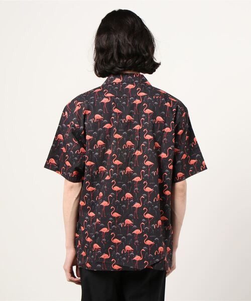 schott（ショット）の「Schott(ショット) HAWAIIAN SHIRT FLAMING/ハワイアンシャツ フラミンゴ アロハ（シャツ/ブラウス・メンズ・ブラック/ホワイト・MEDIUM/LARGE/SMALL/X-LARGE）」の3枚目の写真