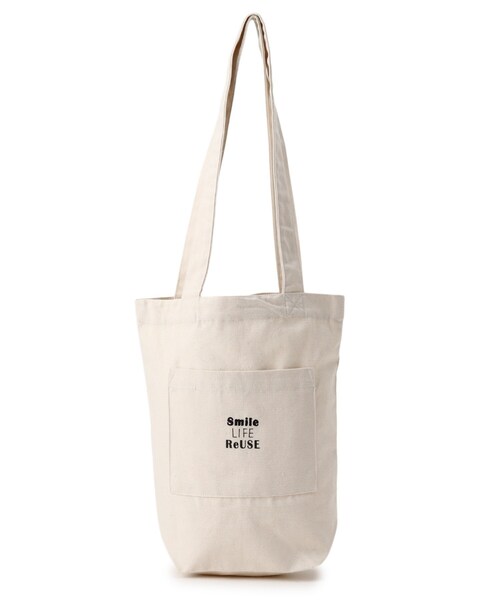 SHOO・LA・RUE（シューラルー）の「◆リサイクルトートバッグM（前ポケット）（トートバッグ・レディース・ベージュ/ネイビー/オレンジ/イエロー/アイボリー・00）」の2枚目の写真