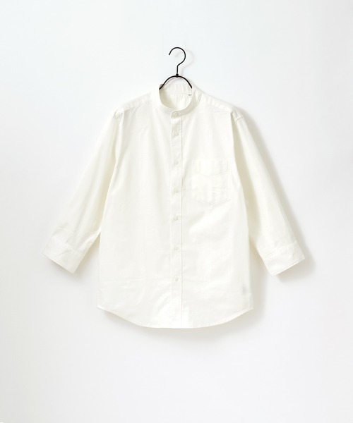 Craft Nicholson（クラフトニコルソン）の「ハイストレッチオックスフォード バンドカラー3/4sleevesシャツ（シャツ/ブラウス・メンズ・ベージュ系その他/ブルー系その他/ホワイト系その他/グレー系その他・M/XL/L）」の2枚目の写真