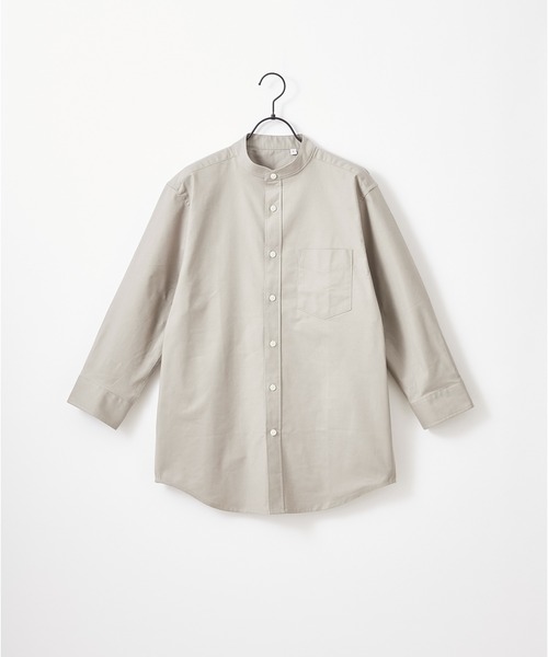 Craft Nicholson（クラフトニコルソン）の「ハイストレッチオックスフォード バンドカラー3/4sleevesシャツ（シャツ/ブラウス・メンズ・ベージュ系その他/ブルー系その他/ホワイト系その他/グレー系その他・M/XL/L）」の3枚目の写真