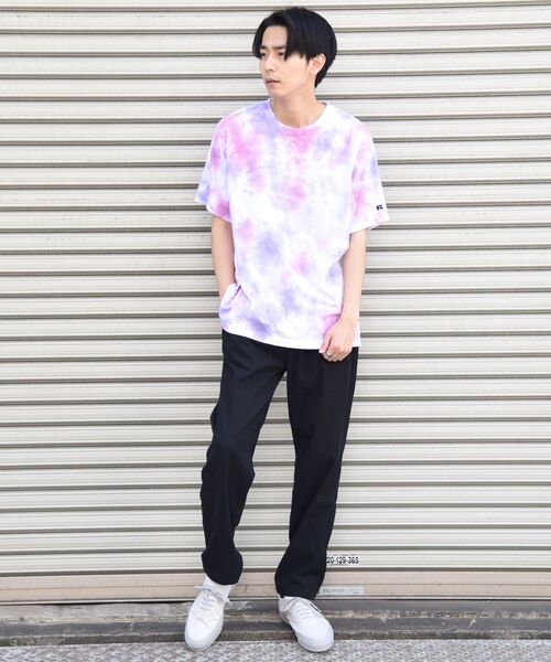 Russell Athletic(ラッセルアスレティック)の「【WEB限定/SHIPS別注】RUSSELL ATHLETIC: タイダイ Tシャツ(Tシャツ/カットソー・メンズ・ブルー/イエロー/ダークグレー/ピンク・MEDIUM/SMALL/X-LARGE/LARGE)」の5枚目の写真