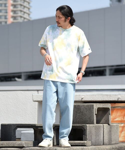 Russell Athletic(ラッセルアスレティック)の「【WEB限定/SHIPS別注】RUSSELL ATHLETIC: タイダイ Tシャツ(Tシャツ/カットソー・メンズ・ブルー/イエロー/ダークグレー/ピンク・MEDIUM/SMALL/X-LARGE/LARGE)」の7枚目の写真