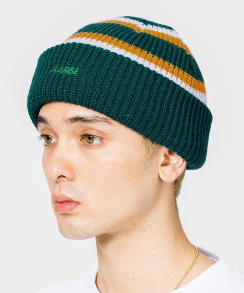 XLARGE（エクストララージ）の「STRIPED BEANIE（キャップ・メンズ・グリーン/ブラウン/ブラック・ONE SIZE）」の3枚目の写真
