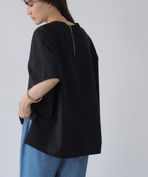 AMERICAN HOLIC（アメリカンホリック）の「バックZIP半袖カットプルオーバー　＊（Tシャツ/カットソー・レディース・オフホワイト/ブラック/オレンジ/アイボリー・M/L）」の3枚目の写真