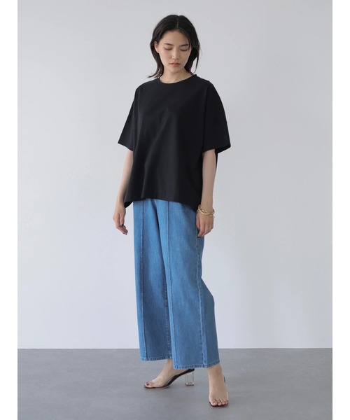 AMERICAN HOLIC（アメリカンホリック）の「バックZIP半袖カットプルオーバー　＊（Tシャツ/カットソー・レディース・オフホワイト/ブラック/オレンジ/アイボリー・M/L）」の10枚目の写真