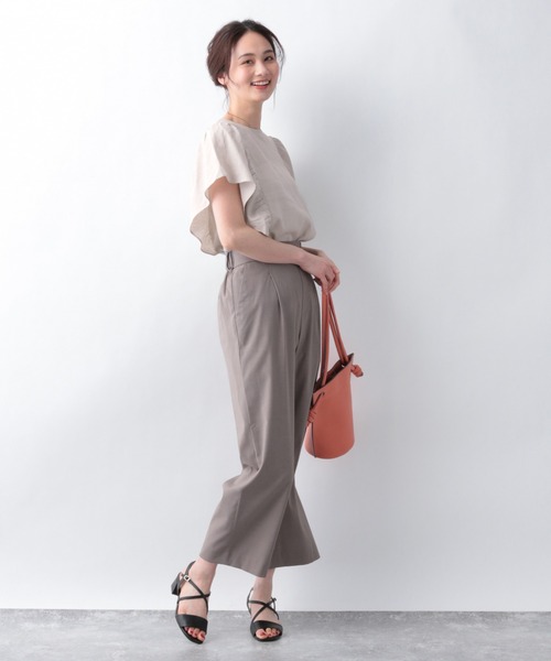 GLOBAL WORK（グローバルワーク）の「フレンチリネン混フリルブラウス/942769（シャツ/ブラウス・レディース・ホワイト/ブラック/ベージュ系その他/ブルー系その他/グレー系その他7・MEDIUM/LARGE）」の16枚目の写真