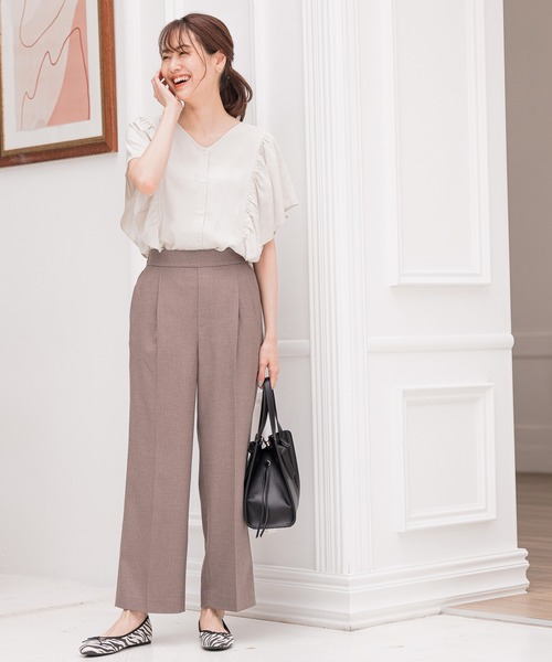 GLOBAL WORK（グローバルワーク）の「フレンチリネン混フリルブラウス/942769（シャツ/ブラウス・レディース・ホワイト/ブラック/ベージュ系その他/ブルー系その他/グレー系その他7・MEDIUM/LARGE）」の9枚目の写真