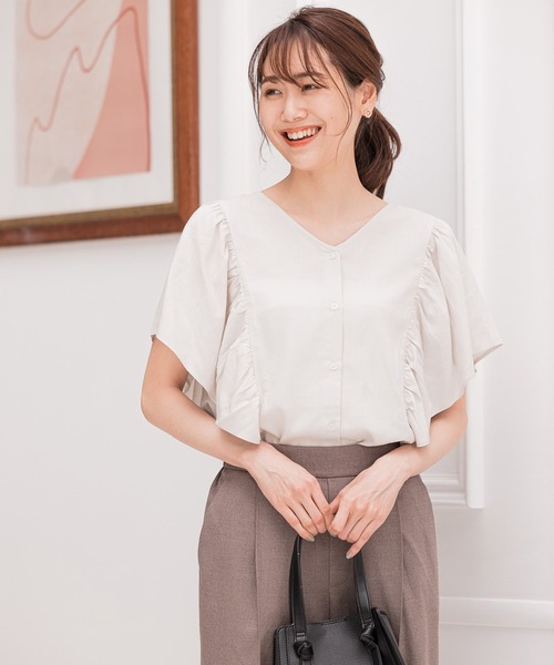 GLOBAL WORK（グローバルワーク）の「フレンチリネン混フリル